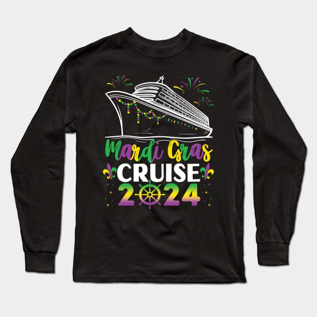 Mardi Gras Cruise 2024 Family Vacation Matching Cruise Long Sleeve T-Shirt by larfly